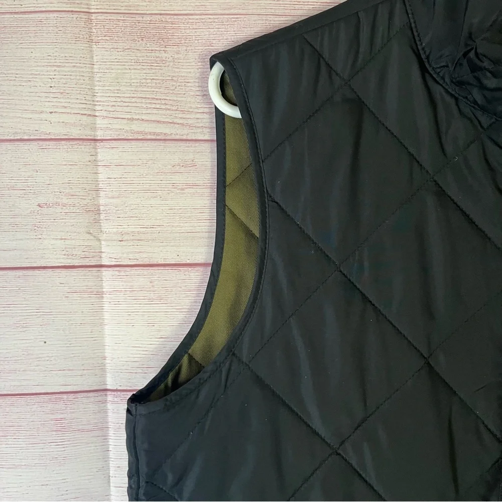 J. Crew Authentic Outerwear Full Zipper Black Vest Size‎ Small